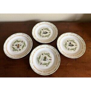 Cardew Design Tea Plant & Honey Bee Dessert Plates- 4 Unique Designs- Set of 4